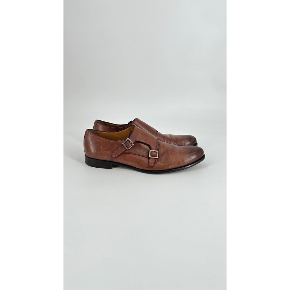 Paul Evans Poitier Mens Brown Leather Double Monk Strap Loafers Dress Shoes 9.5